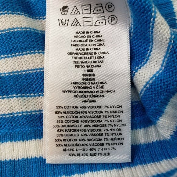 Michael Kors Womens Striped Long Sleeve Sweater Chain & Eyelet Detail Size M - Picture 7 of 12